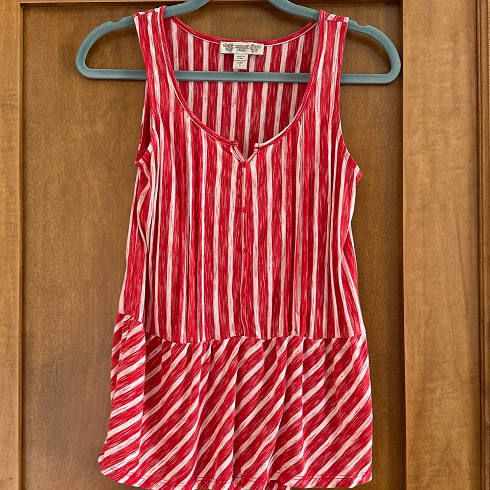 Red and white top